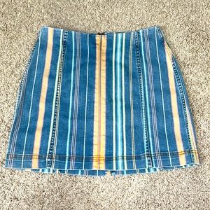 Wild Fable jean skirt with colored lines